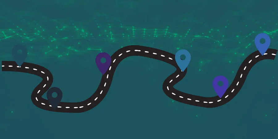 Road with location signs to represent local businesses