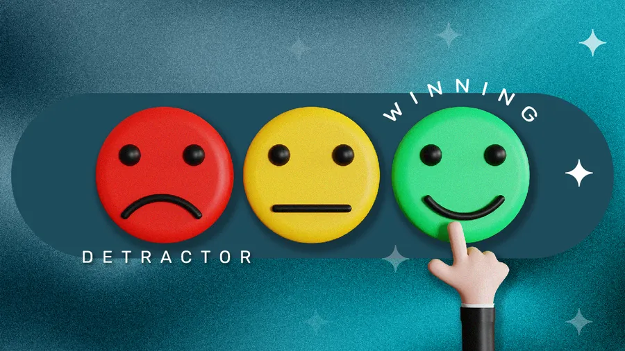 Three emojis representing the different levels of customer satisfaction. 