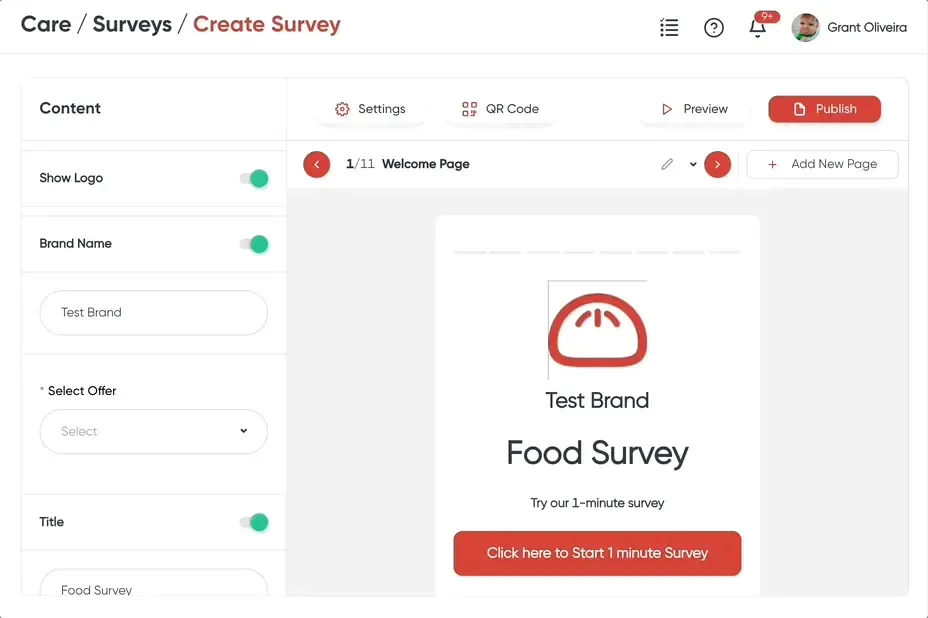Captura de pantalla del creador de encuestas de Momos con opciones de personalización