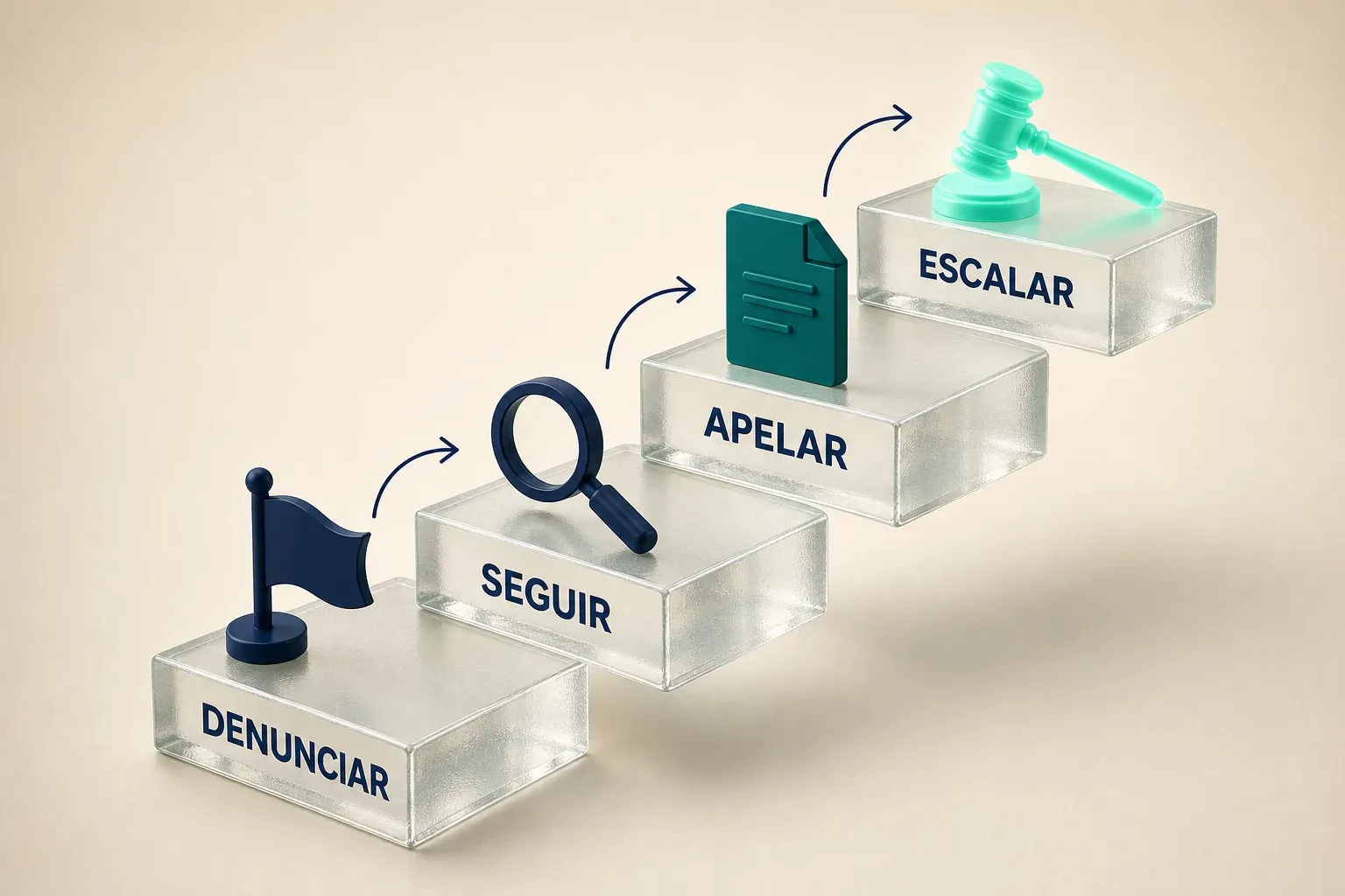 Escalera de escalado para eliminar una reseña de Google: denunciar, seguir, apelar y escalar